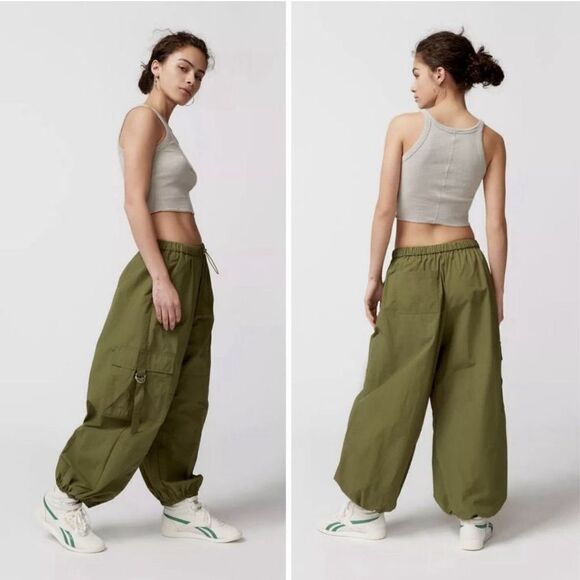 Urban Outfitters Pants - SOLD! Urban Outfitters Jana Nylon Balloon High-Rise Cargo Pant M Green